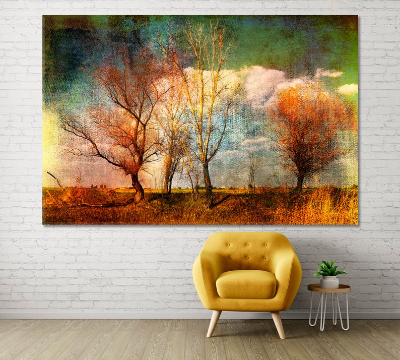 Trees Wall Art Abstract Tree Canvas Print Nature Home Decor Etsy