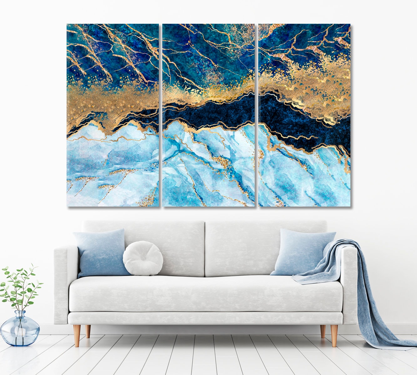 Blue Marble Marble Trendy Style Wall Decoration Abstract Etsy UK
