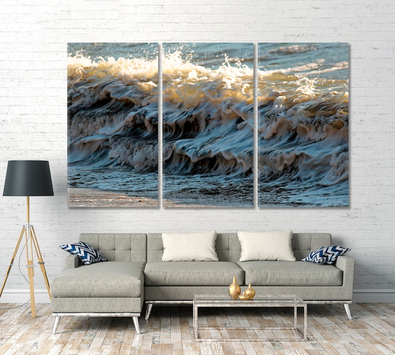 Seascape Large Wall Decor Ocean Wave Wall Art Storm Canvas Etsy