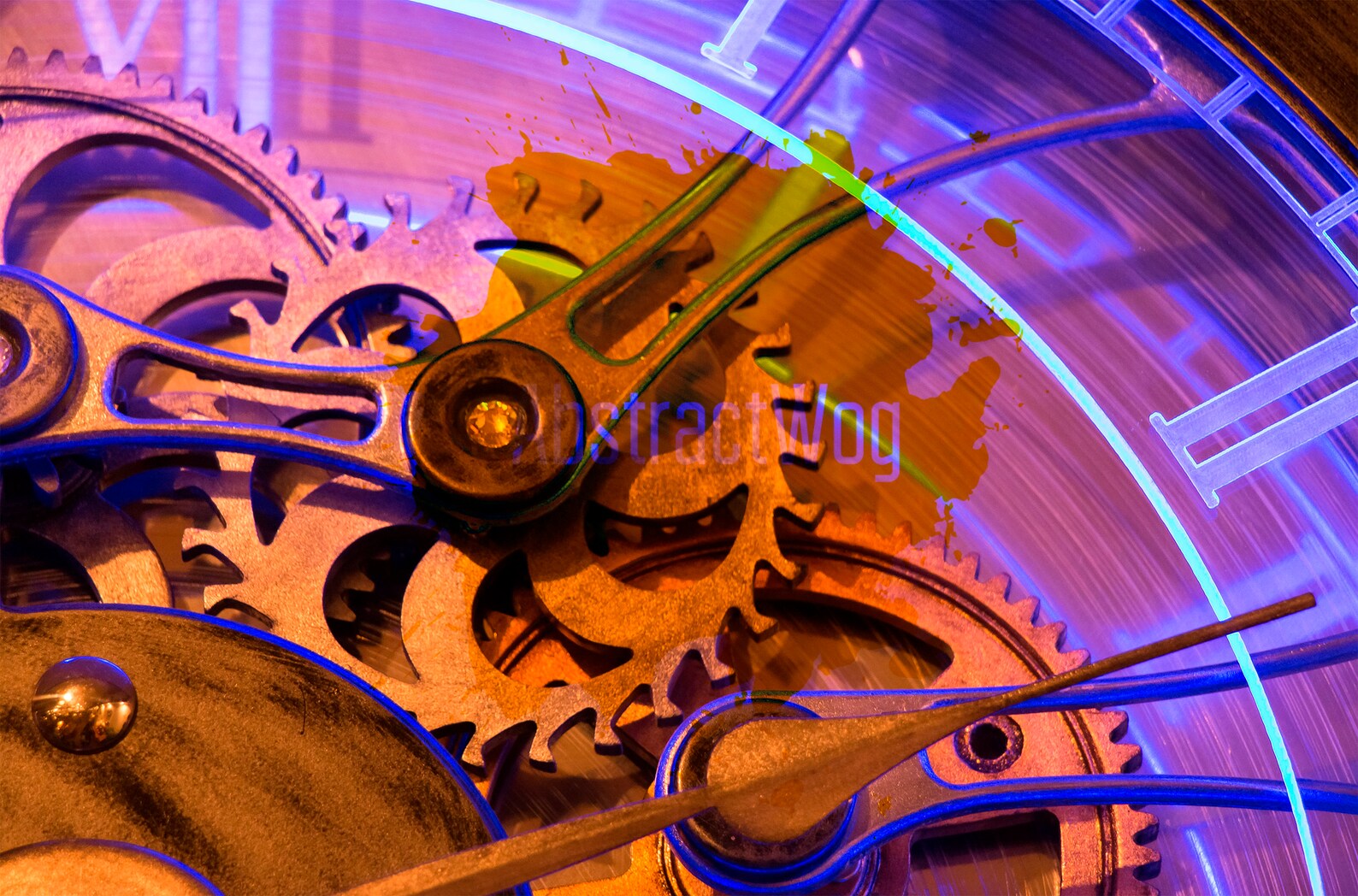 Gear Colorful Grunge Gear Canvas Print Antique Old Bronze Etsy