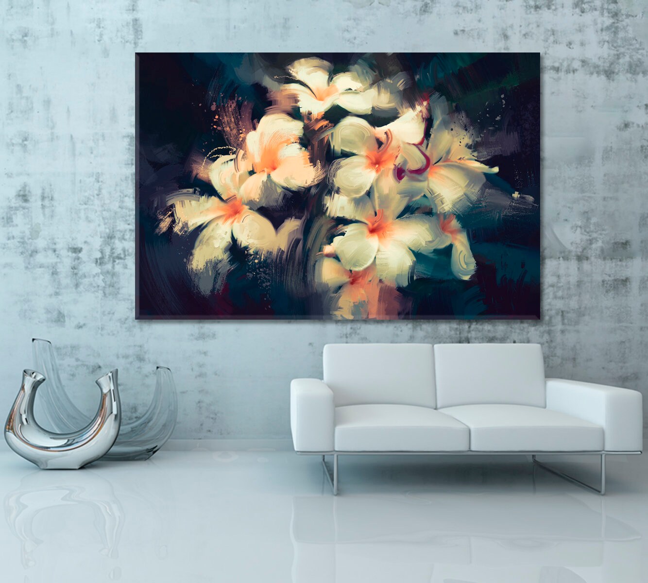 LARGE TEAL CANVAS PICTURES FLORAL FLOWER PAINTING WALL ART SPLIT MULTI 100 cm 