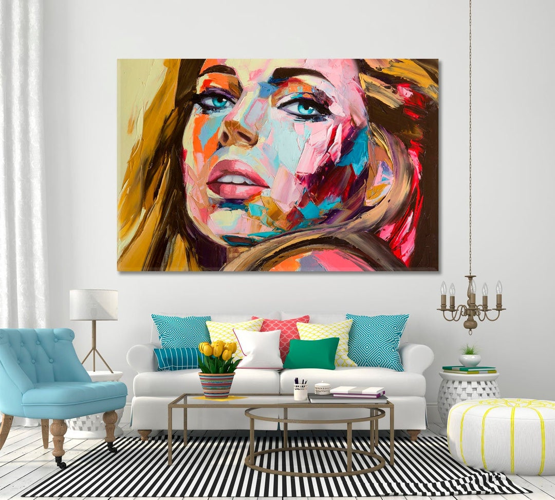 Colorful Emotions Fantasy Woman Portrait Large Wall Décor for Home ...