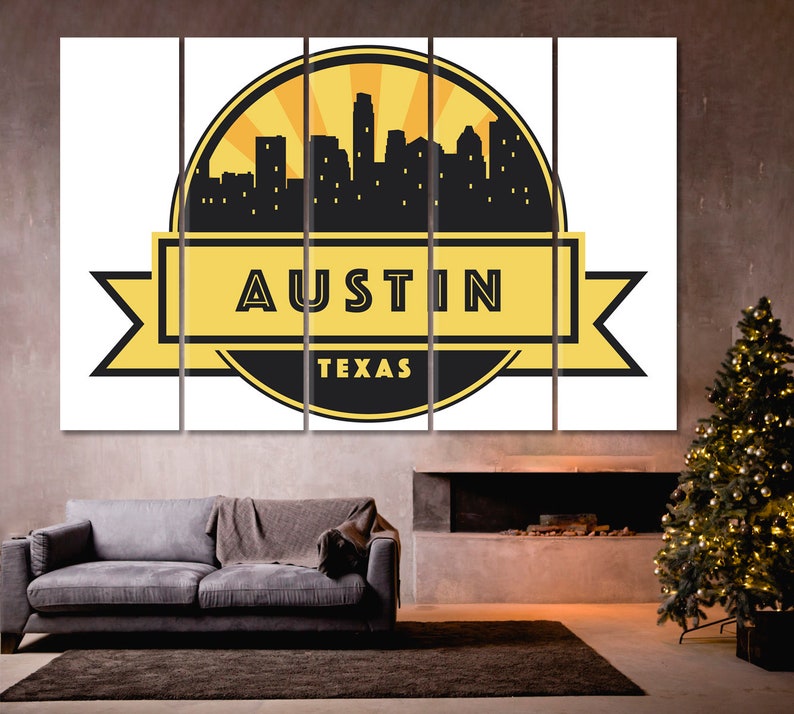 Skyline Austin Wall Decor TX Austin Wall Art Texas Travel Etsy