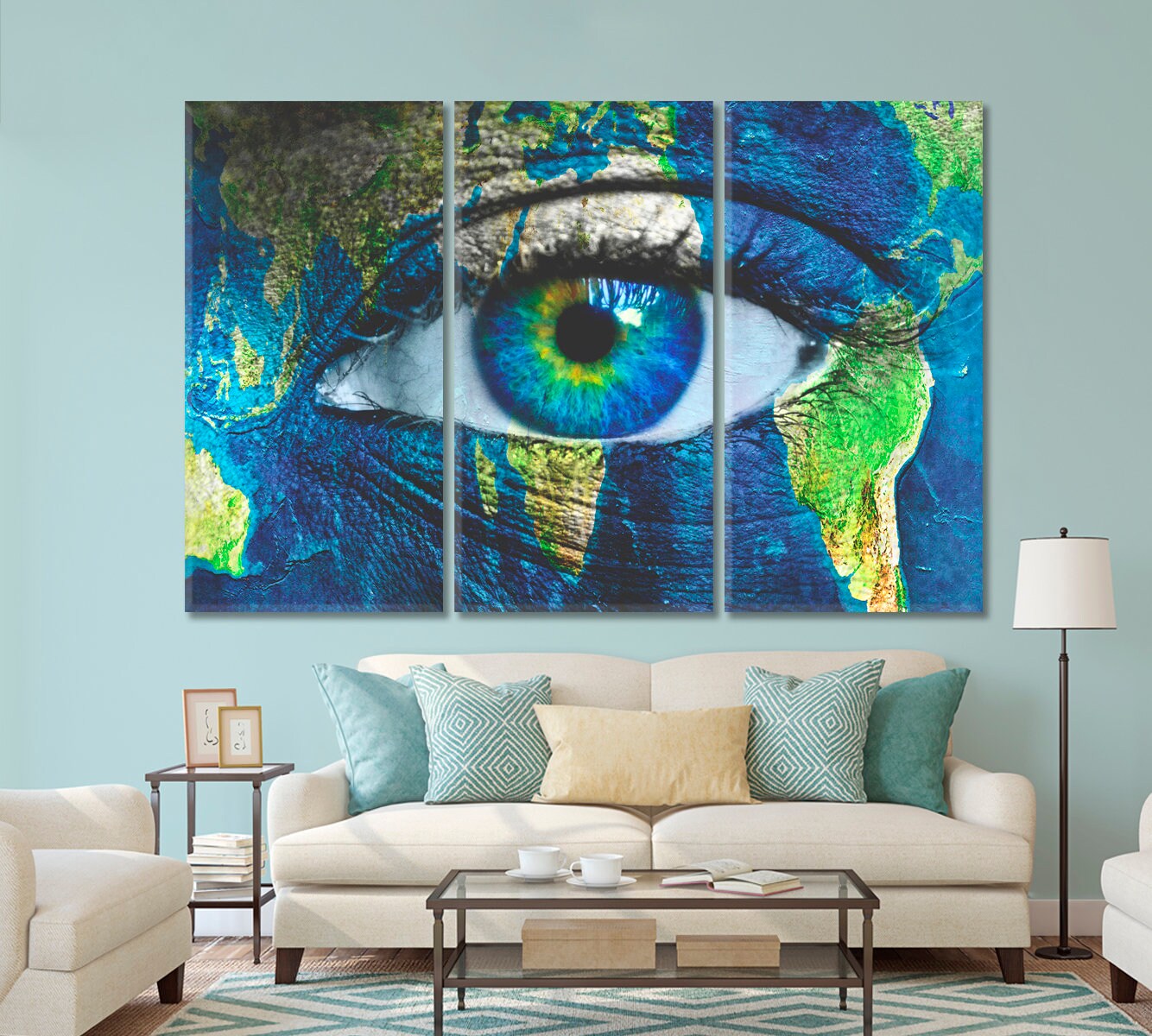 Planet Earth And Blue Human Eye Art Print Home Decor Wall Art Poster F Planet Earth And Blue Human Eye Art Print Home Decor Wall Art Poster F