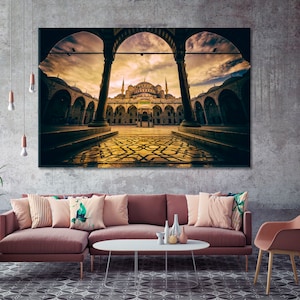 Cathedral Blue Mosque Istanbul Turkey Poster Print, Landscape Print Decor, Scenery Wall Art, Vintage Style Wall Decor, Ancient Tower Art