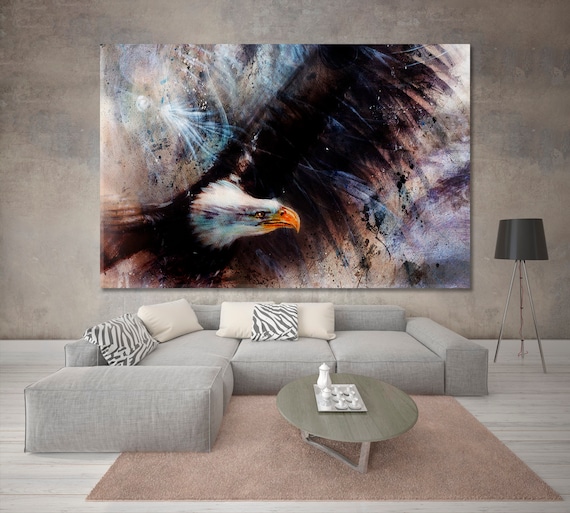 Spirit Eagle Abstract Airbrush Art Canvas Print America - Etsy