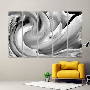 Yin Yang Abstract Rolling Wave Wall Decor, B&W Yin Yang Symbol Art Print, Wave Wall Art, Abstract Photography Art, Abstract Expressionism