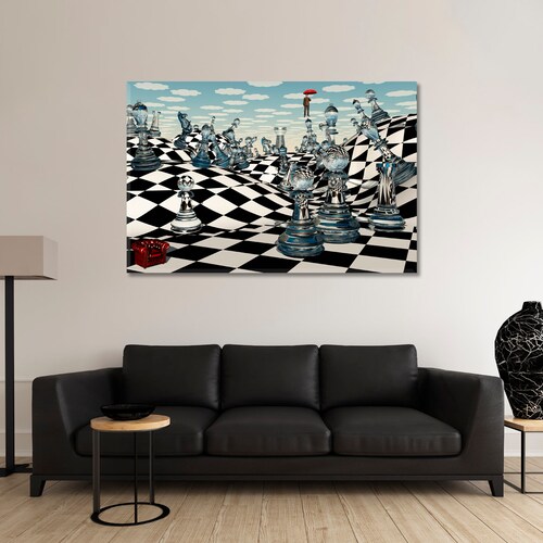 Poster Chessboard Fantasy Art Print / Canvas Print Home Decor Wall Art C