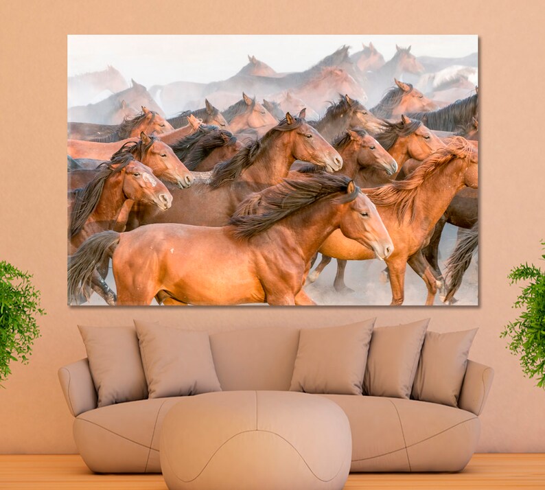 Gallop Horses in Dust Wall Décor Horse Wall Art Large Wall Etsy