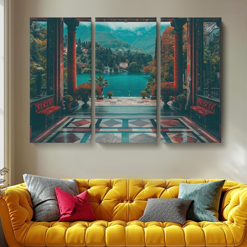 Lake Como Wall Art, Lake Como Canvas Print, Italian Villa Wall Art ...