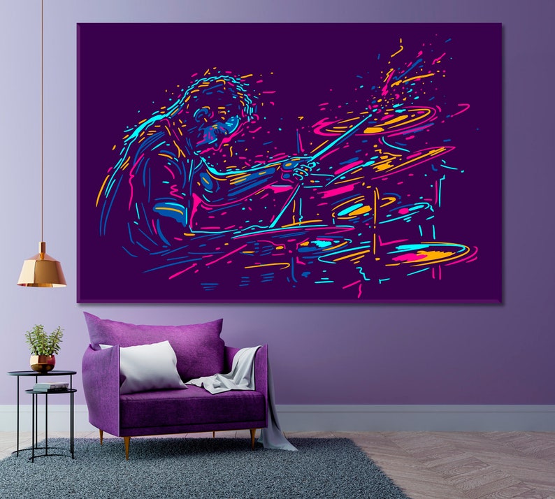 Expressive Music Poster Wall Decor Musician Drums Wall Art Etsy