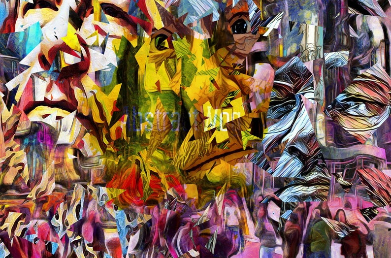 Surrealism Complex Abstract Art Canvas Print Men's Etsy