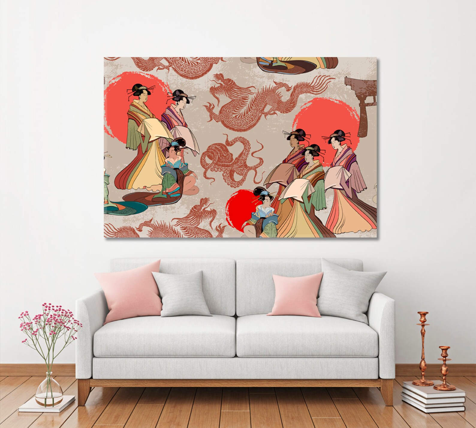 Traditional Japanese Style Art Print Chinese Culture Wall Etsy