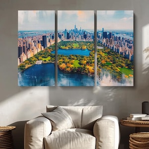 New York Leinwand Central Park Wall Art New York Central Park Kunstwerk New York Skyline Wanddekor New York Skyline Büro Wanddeko
