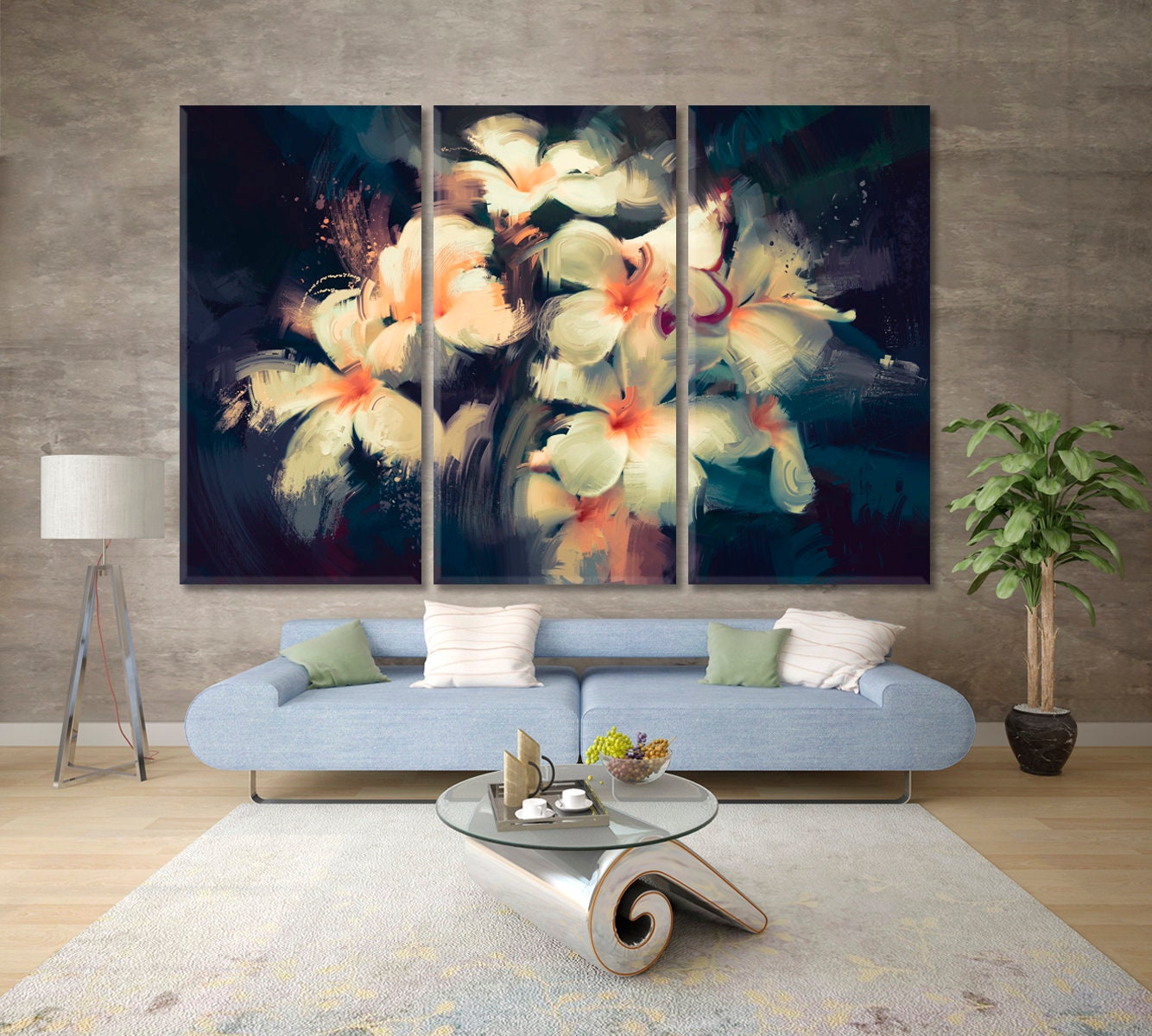 Plumeria Beautiful Flowers Canvas Print Large Wall Décor | Etsy
