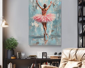 Ballerina Art Print, Ballerina Canvas Print, Ballet Wall Art, Ballerina Decor for Girls Room, Ballerina Framed Art, Ballerina Artwork