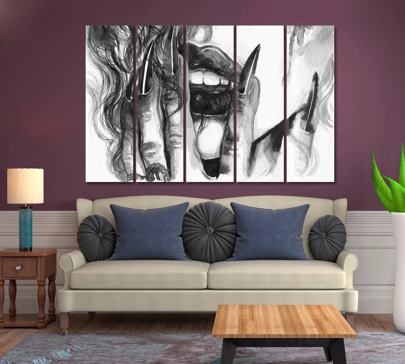 Black and White Beautiful Woman Wall Artwork Print