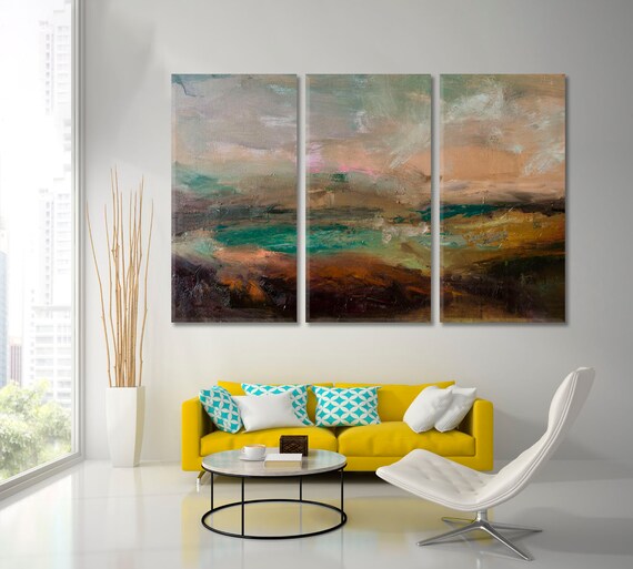 Pastel Grunge Artwork Canvas Print, Large Abstract Interior Art, Vintage Wall Decor, Modern Art, Contemporary Art, Large Trendy Wall Art