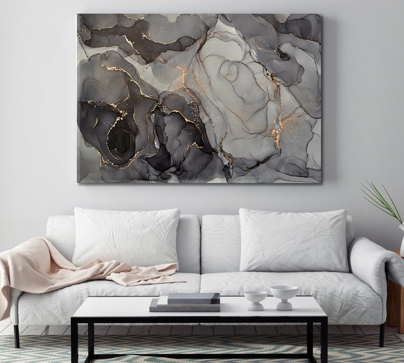 Gray Marble Marble Fluid Art Wall Decor Contemporary Wall Etsy Australia