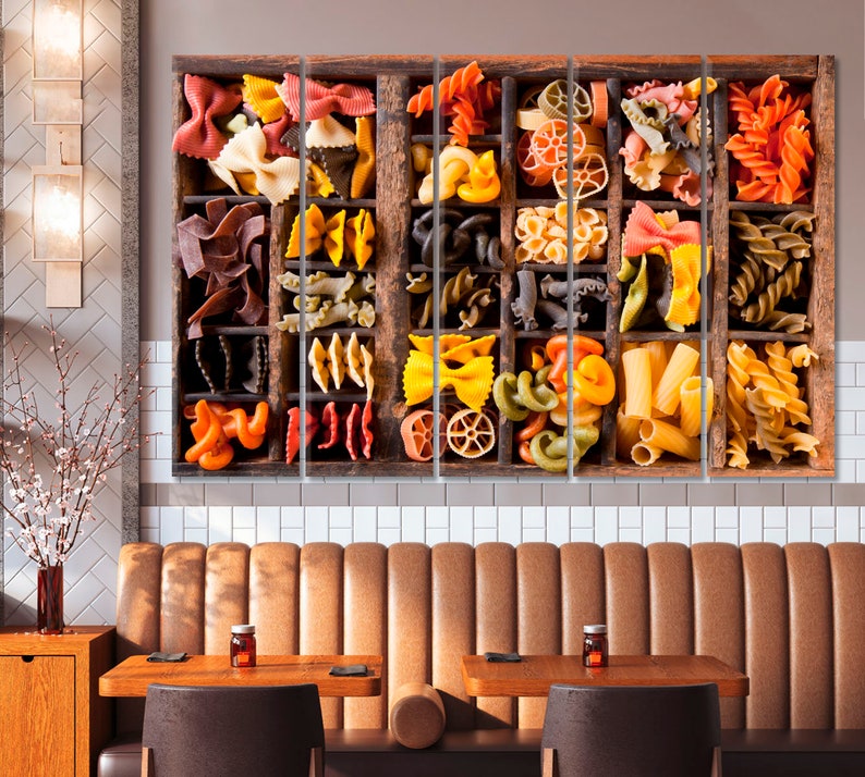 Colorful Pasta Wall Decor Restaurant Decor Kitchen Decor Etsy