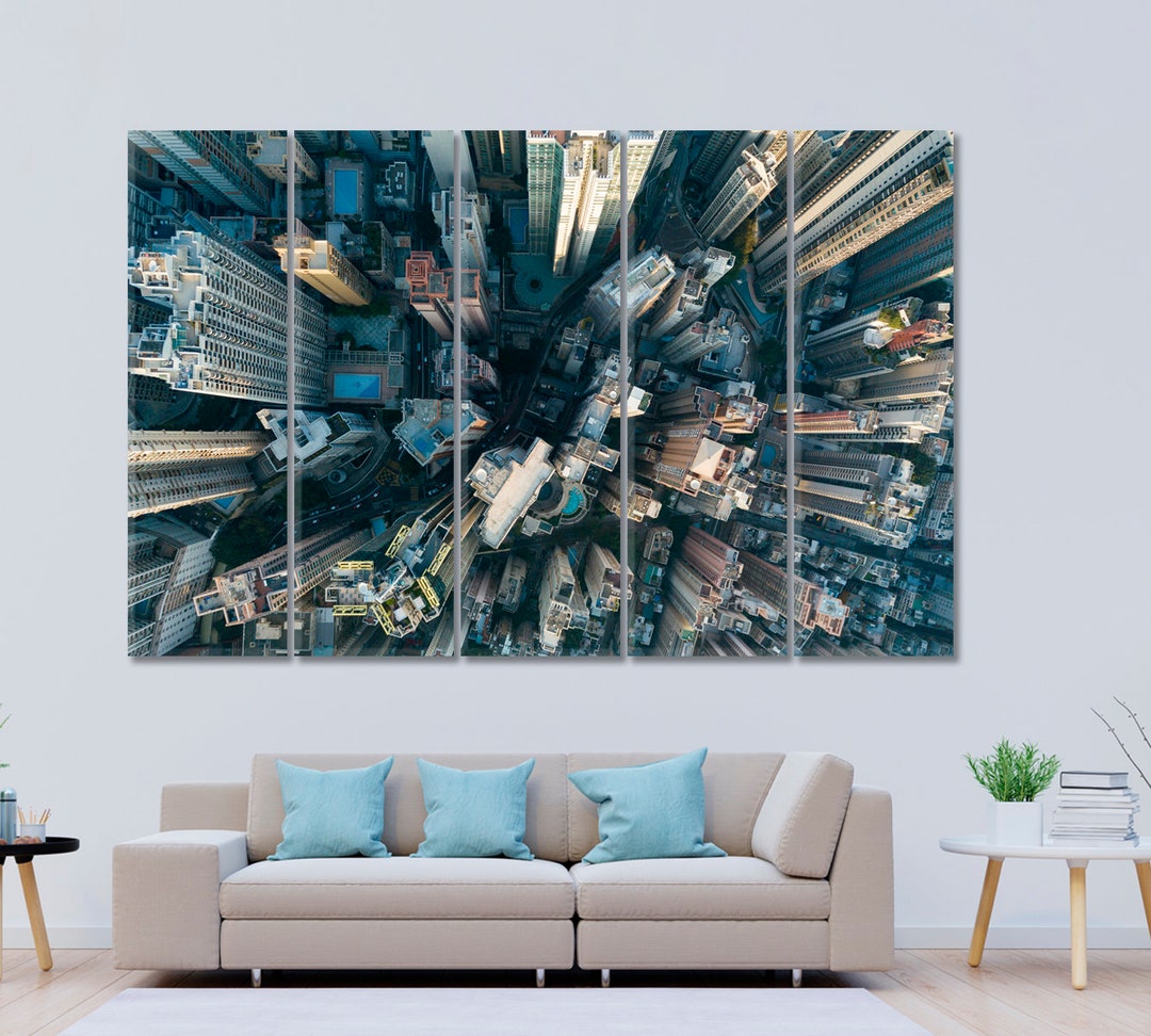 Urban City Top View Photo Poster Print Skyscrapers Building - Etsy