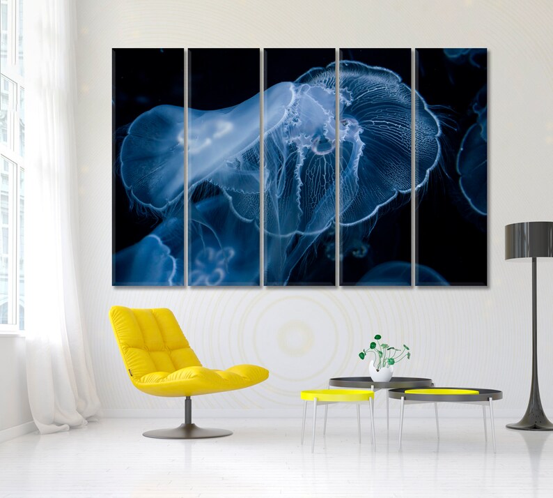 Jellyfish Jellyfishes Wall Decor Jellyfish Multi Panels Etsy