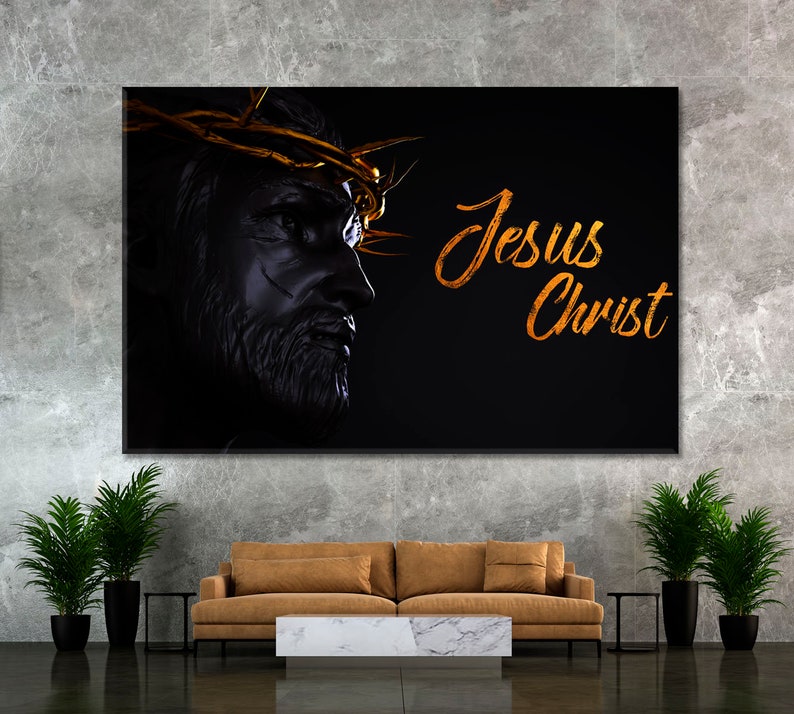 Jesus Jesus Christ Statue Gold Crown Wall Decor Jesus Etsy