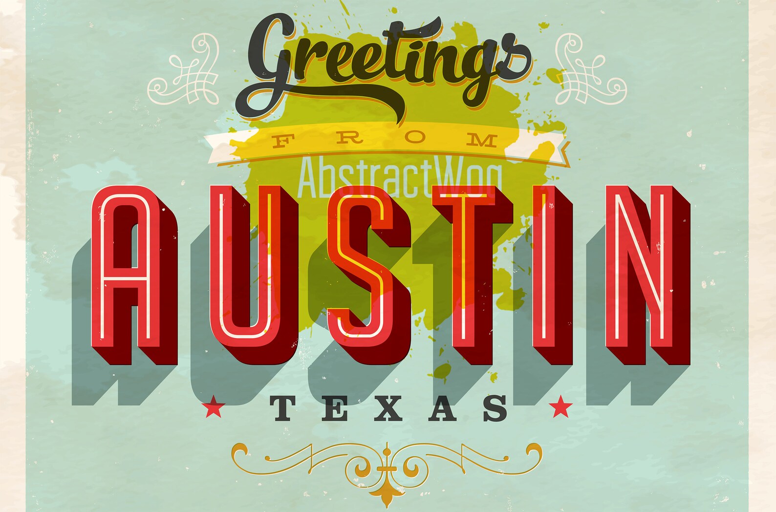 Austin Texas Wall Art Vintage Canvas Print USA Travel Etsy