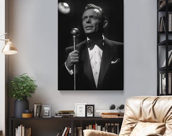 Jazz Canvas Art, Black and White Jazz Singer Canvas Print, Vintage Music Wall Art, Jazz Artwork, Music Home Decor, Vintage Art Decor