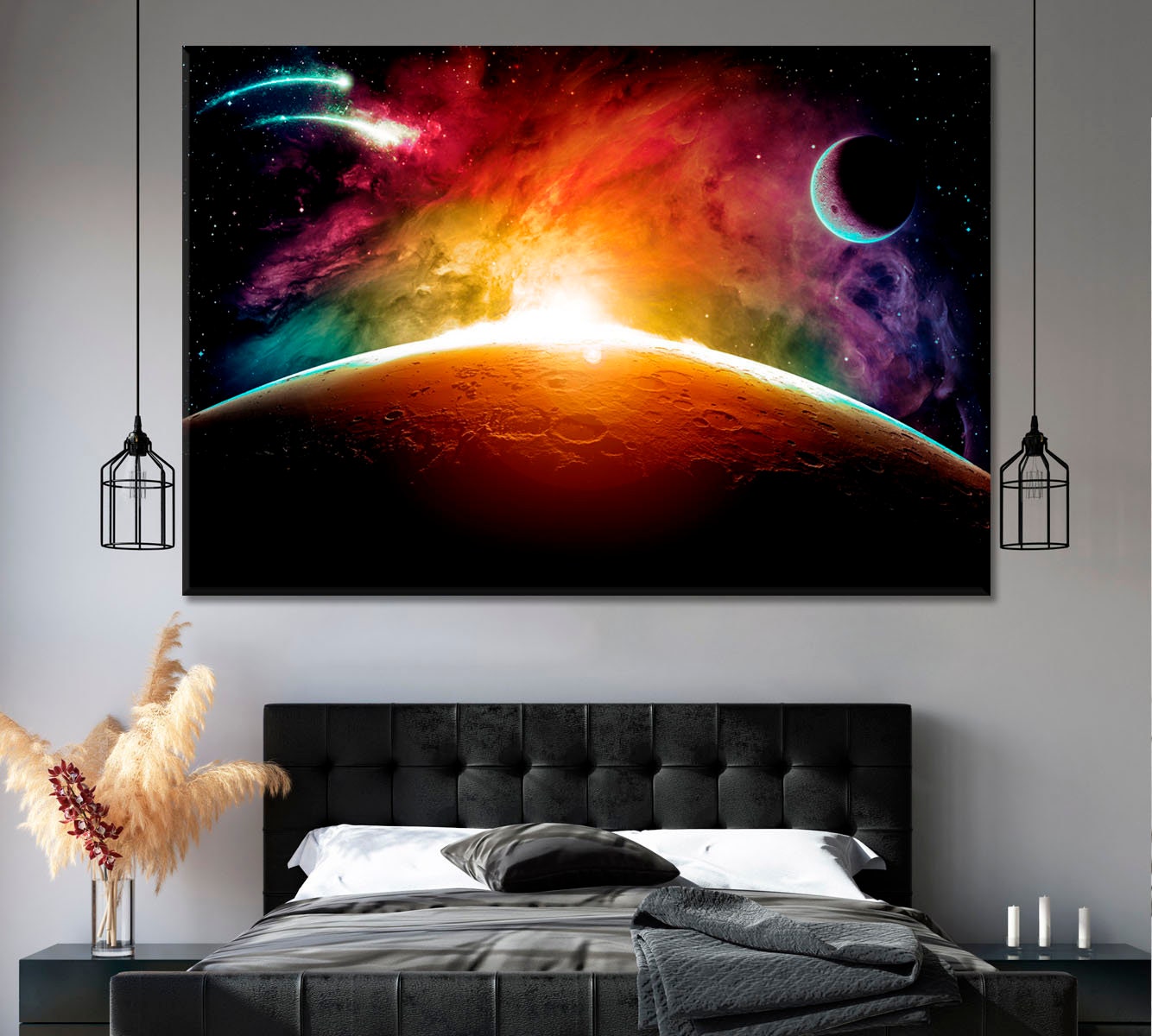 軌道カラフル惑星ウォールアート、宇宙ウォールアート、惑星大型