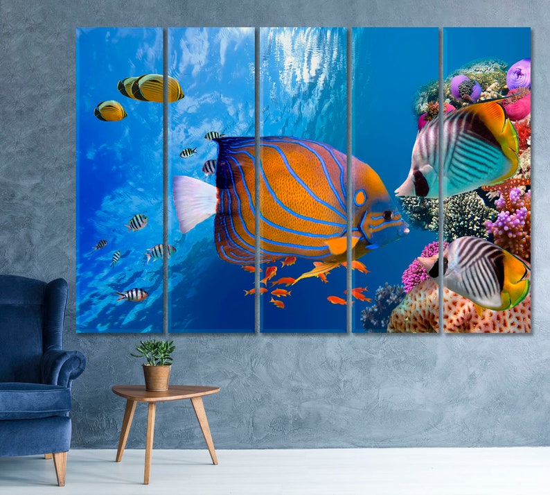 Atoll Red Sea Wall Art Fish Wall Art Tropical Fish Multi Etsy