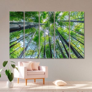 Bamboo Wall Art, Bamboo Forest Photo Poster Print, Tree Abstraction Photo Artwork, Trees Picture, Asia Nature Wall Decor, Trendy Large Decor