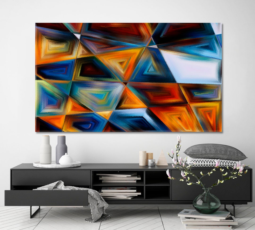 Rhombus Abstract Forms and Shape Design Wall Decor Canvas Print ...