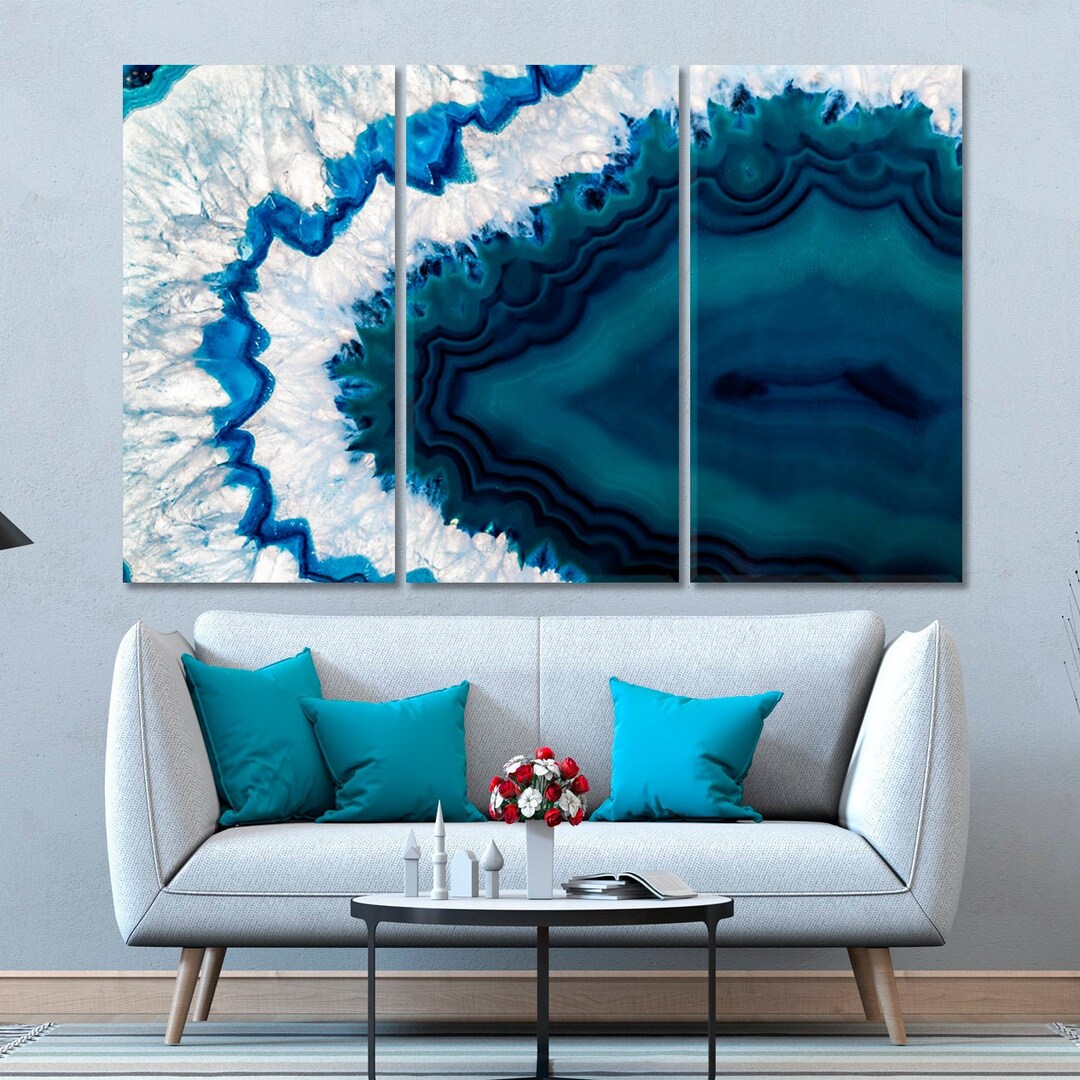 Geode Geo Blue Cross Section Agate Ripples Crystal Marble Trendy Style ...