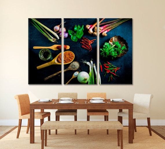 Spices On Spoons Collection Giclee Canvas Kitchen Dining Room Wall Art Picture