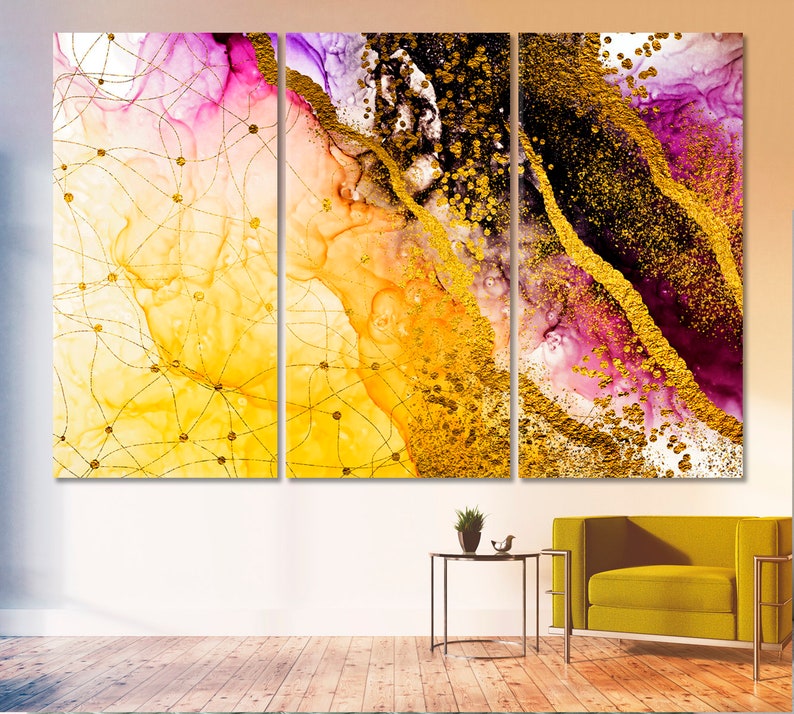 Multi Color Marble Wall Decor Large Wall Art Abstract Home Etsy