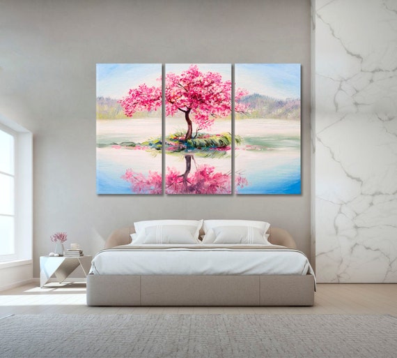 Sakura Sakura on Lake Beautiful Wall Art Canvas Print | Etsy