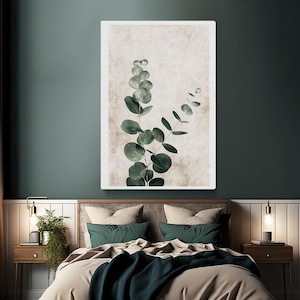 Eucalyptus Canvas Print, Eucalyptus Wall Art, Minimalist Botanical Art, Eucalyptus Art Decor, Framed Eucalyptus Artwork, Minimalist Print
