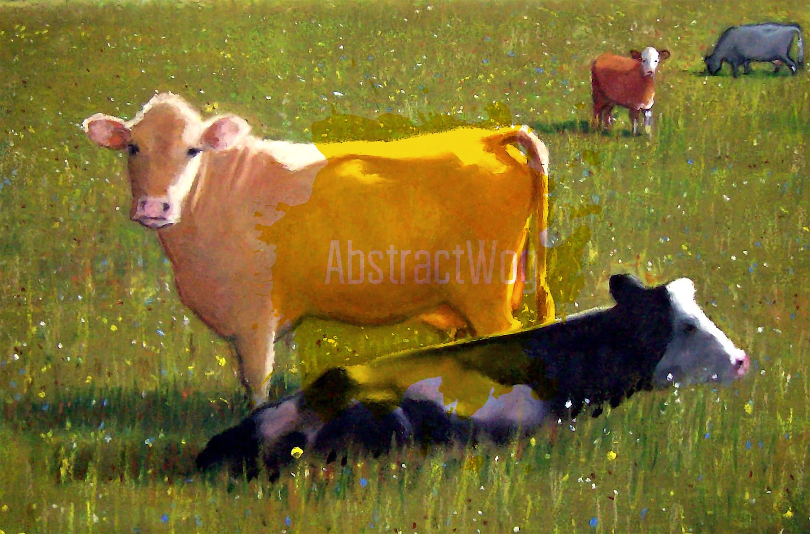 Cow Canvas Print Farm Animal Art Print Farm House Wall | Etsy