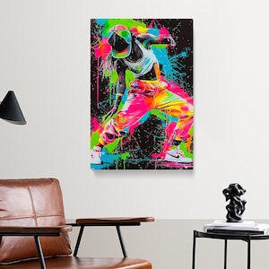Vibrant Hip Hop Dance Wall Art, Neon Street Dance Canvas Print, Urban Dance Decor, Graffiti Canvas, Hip Hop Vivid Wall Decor Minimalist Art