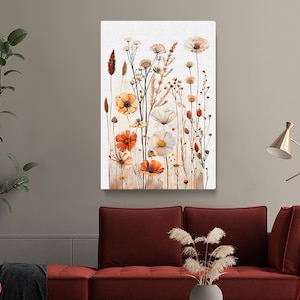 Wildflower Canvas Print, Wildflower Wall Art, Watercolor Flowers Art Prin, Farmhouse Art, Flower Artwork, Boho Decor, Wildflower Room Decor