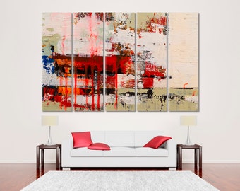 Brushstrokes | Modern Abstract Artwork On Canvas Print, Abstract Hand Drawn Oil Painting, Creative Wall Panels, Colorful Modern Art Design