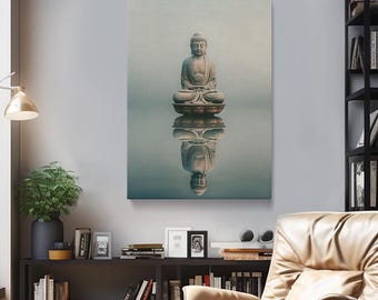 Minimalist Buddha Canvas Print, Zen Wall Art, Yoga Art Room or Bedroom Decor, Buddha Modern Decor, Yoga Art Canvas, Spiritual Prints