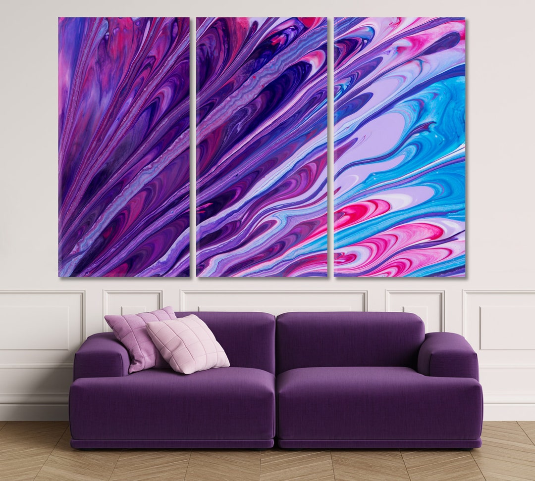 Vibrant Abstract Luxury Pink Blue Purple Colors Oriental Style - Etsy