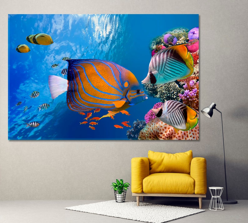 Atoll Red Sea Wall Art Fish Wall Art Tropical Fish Multi Etsy