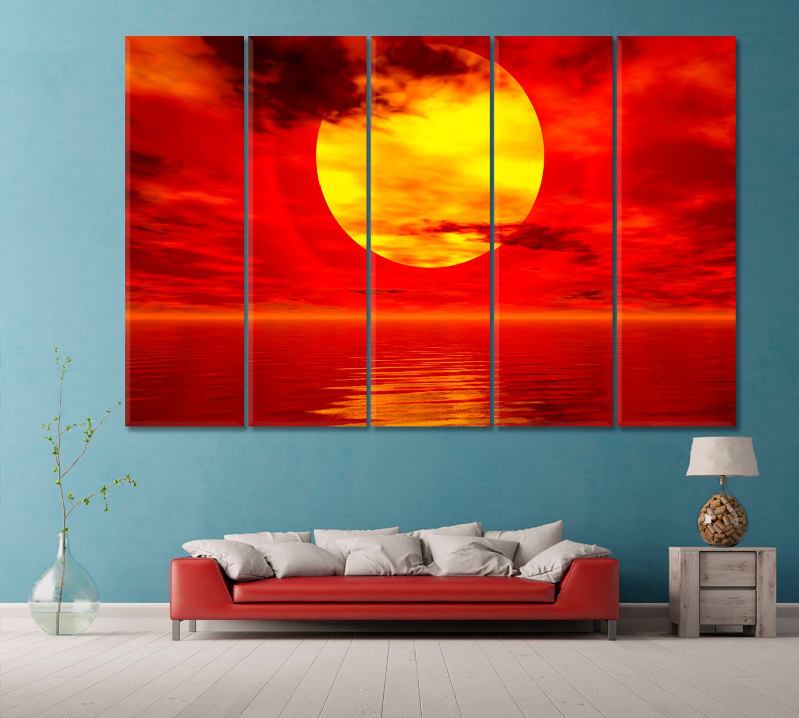 Golden Sunset Wall Art Magic Sunset Canvas Romantic Sunset Etsy