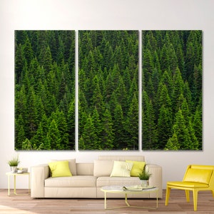 Fir Forest Wall Art, Pine Forest Wall Decor, Trees Canvas Print, Forest Modern Art, Pine Tree Framed Art, Top View Nature Landscape Wall Art