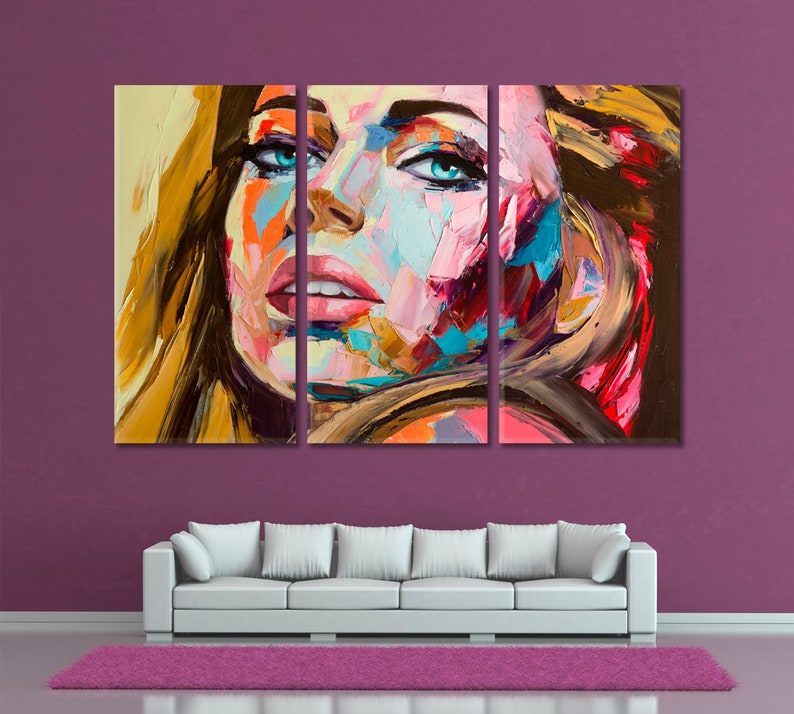 Colorful Emotions Fantasy Woman Portrait Large Wall Décor | Etsy