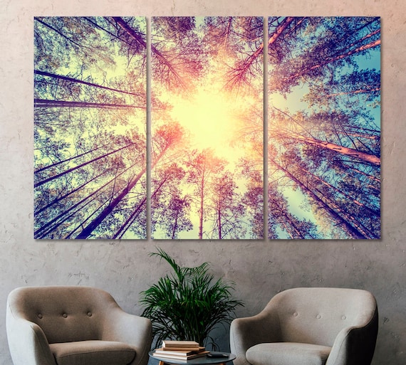 Forest Wall Art, Tree Home Decor, Beautiful Trees Canvas Print, Misty Forest Art, Scenery Trees Wall Art, Magic Trees Art, Nature Wall Art