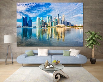 Singapore | Amazing Singapore Skyline Picture Art, Photo On Canvas Print, Architecture Poster, Cityscape Wall Art, Skyscraper Wall Decor